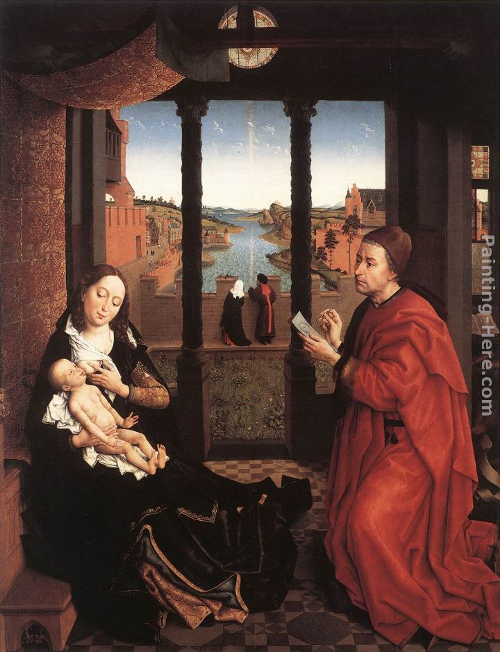 St Luke Drawing the Portrait of the Madonna painting - Rogier van der Weyden St Luke Drawing the Portrait of the Madonna art painting